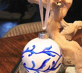 how to make blue and white chinoiserie ornament, christmas decorations, crafts, seasonal holiday decor