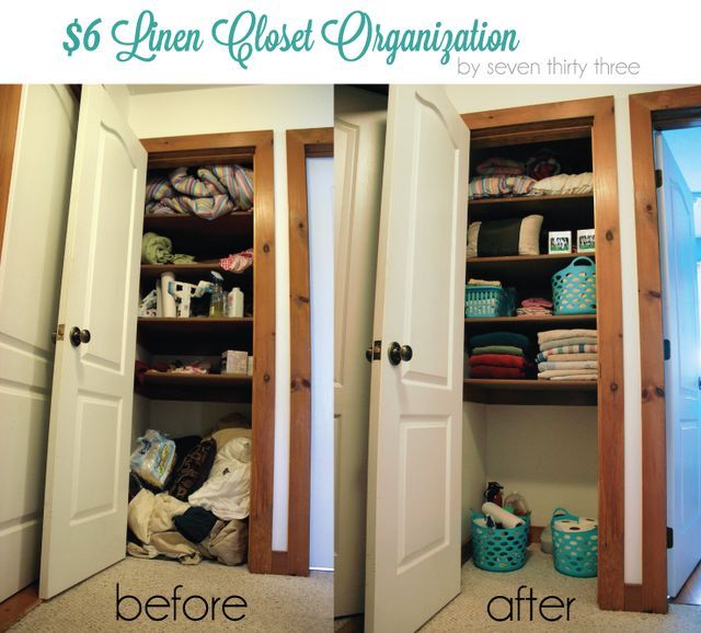 cheap linen closet organization, closet, organizing, storage ideas