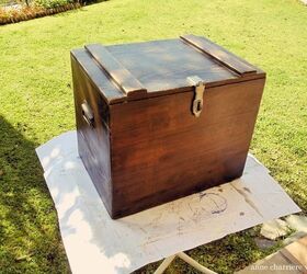 how to repurpose an old trunk, outdoor furniture, outdoor living, painted furniture, repurposing upcycling, woodworking projects
