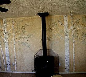 how to create dramatic walls with plaster tree stencils, home decor, living room ideas, painting, wall decor