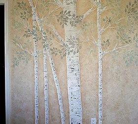 how to create dramatic walls with plaster tree stencils, home decor, living room ideas, painting, wall decor