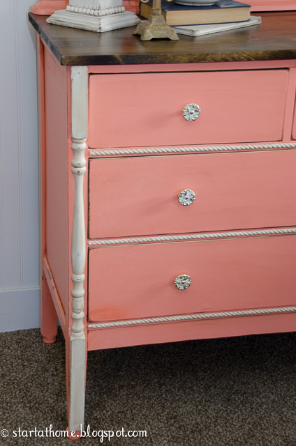 how to give a vanity a refinished coral look, painted furniture, repurposing upcycling