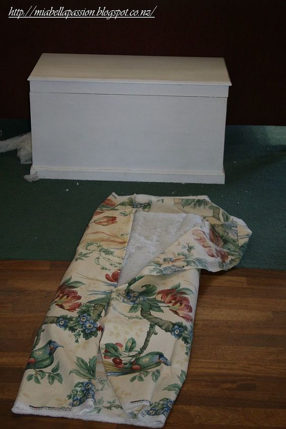 blanket chest no sew cushion topper, reupholster