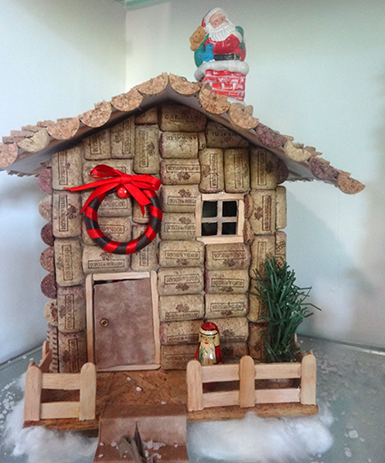 how to make a christmas village from corks and card board, christmas decorations, crafts, repurposing upcycling, seasonal holiday decor