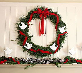 how to make a four calling birds wreath and mantel, christmas decorations, crafts, fireplaces mantels, seasonal holiday decor, wreaths