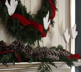 how to make a four calling birds wreath and mantel, christmas decorations, crafts, fireplaces mantels, seasonal holiday decor, wreaths