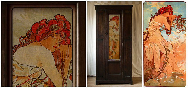 vintage wardrobe with mesh shabby chic makeover, closet, painted furniture, shabby chic