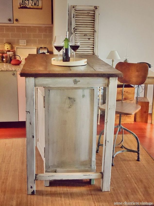 how to make a kitchen island from a cabinet, diy, kitchen design, kitchen island, repurposing upcycling, woodworking projects