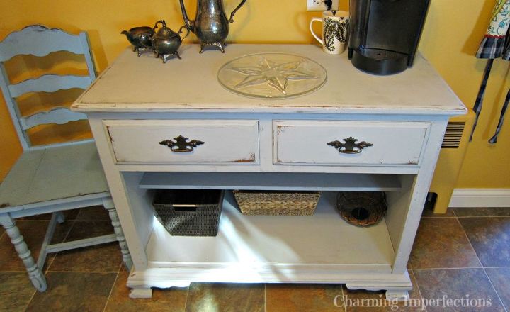 how to turn a hutch into a kitchen buffet, chalk paint, kitchen design, painted furniture, repurposing upcycling