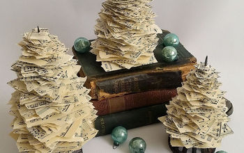 Vintage Paper Spike & Sheet Music Christmas Trees