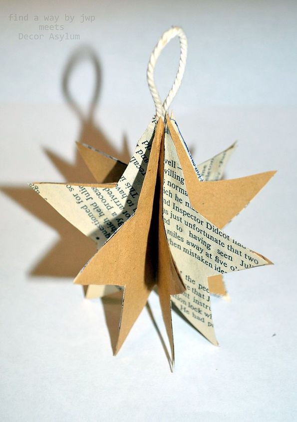 diy easy paper stars ornaments, christmas decorations, crafts, repurposing upcycling, seasonal holiday decor