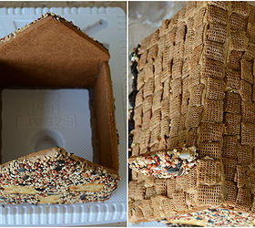 create a gingerbread house bird feeder, crafts, outdoor living