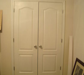 dramatic door makeover with fake wood grain stencil, doors, painting, woodworking projects, Double doors before