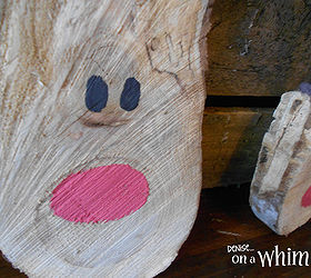 log slice reindeer, christmas decorations, crafts, repurposing upcycling, seasonal holiday decor, woodworking projects