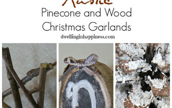 Guirnaldas navideñas rústicas de piña y madera