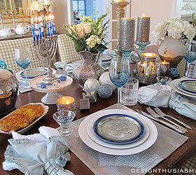 chanukah festival of lights dinner, dining room ideas, seasonal holiday decor
