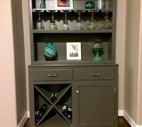 hutch to wine bar makeover, painted furniture, repurposing upcycling