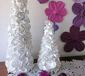 Ruffled Foam Sheets & Glitter Christmas Tree Cones DIY