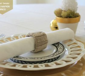 repurpose an old sweater to gold napkin rings, christmas decorations, crafts, repurposing upcycling, seasonal holiday decor