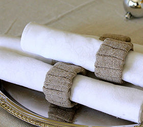 repurpose an old sweater to gold napkin rings, christmas decorations, crafts, repurposing upcycling, seasonal holiday decor