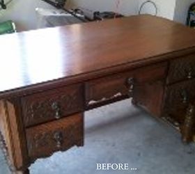 makeover of a desk and mahogany chair, chalk paint, painted furniture