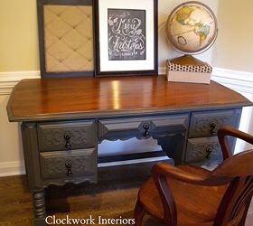 makeover of a desk and mahogany chair, chalk paint, painted furniture