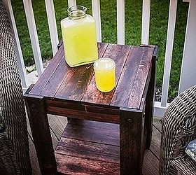 how to make a pallet end table for outdoors, how to, outdoor furniture, pallet, repurposing upcycling, woodworking projects