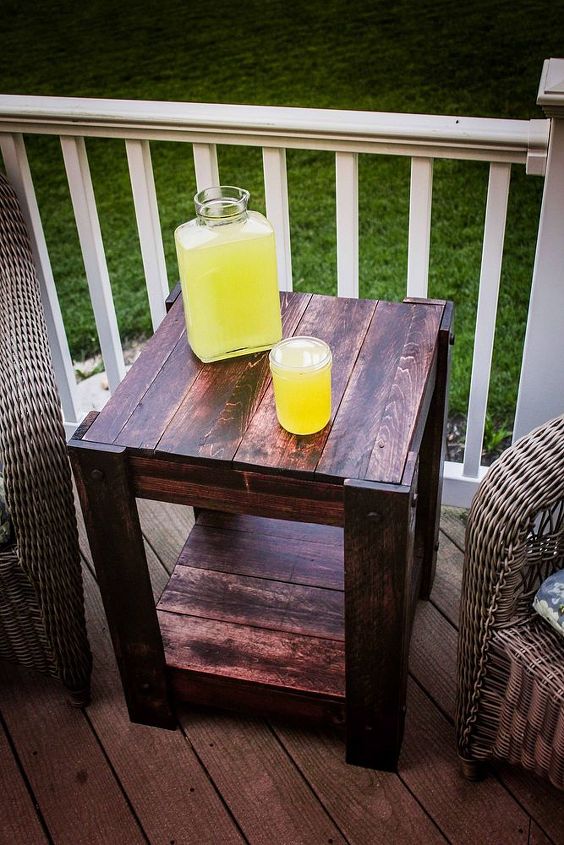 how to make a pallet end table for outdoors, how to, outdoor furniture, pallet, repurposing upcycling, woodworking projects