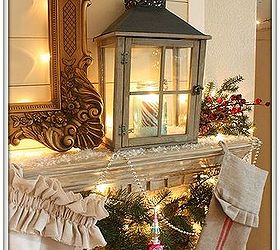 french farmhouse vintage christmas mantel, christmas decorations, crafts, fireplaces mantels, mason jars, repurposing upcycling, seasonal holiday decor