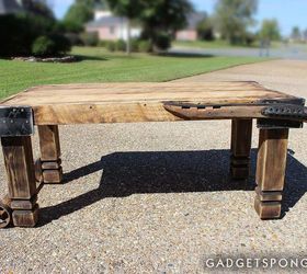 horse hame and caster barn wood coffee table, living room ideas, repurposing upcycling, woodworking projects