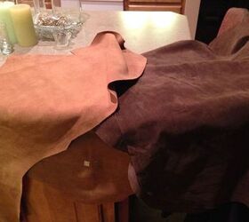 q what to do with 4 large pieces of suede, crafts, diy, home decor, reupholster