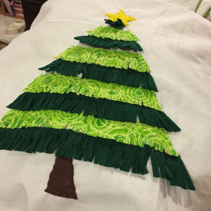 almohada de flecos de rbol de navidad