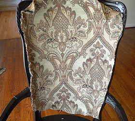 garage sale find antique chair reupholster, diy, painted furniture, repurposing upcycling, reupholster