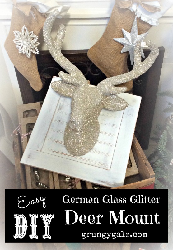 diy german glass glitter deer head, chalk paint, christmas decorations, crafts, seasonal holiday decor
