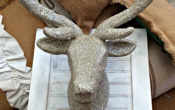 DIY German Glass Glitter Deer Head