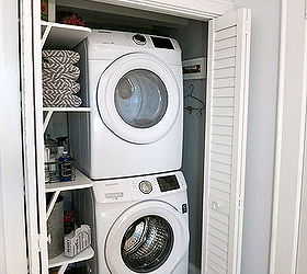 small space solution laundry closet makeover, closet