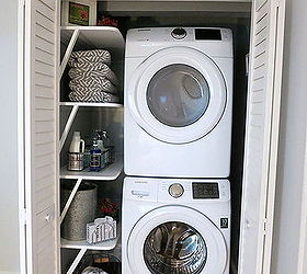 small space solution laundry closet makeover, closet