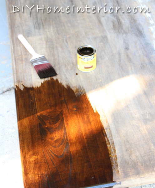 refinacion de una mesa de comedor con pintura y tinte para madera