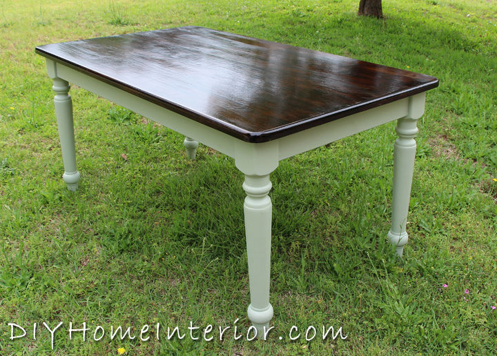 Refinishing A Dining Room Table With Paint And Wood Stain Hometalk