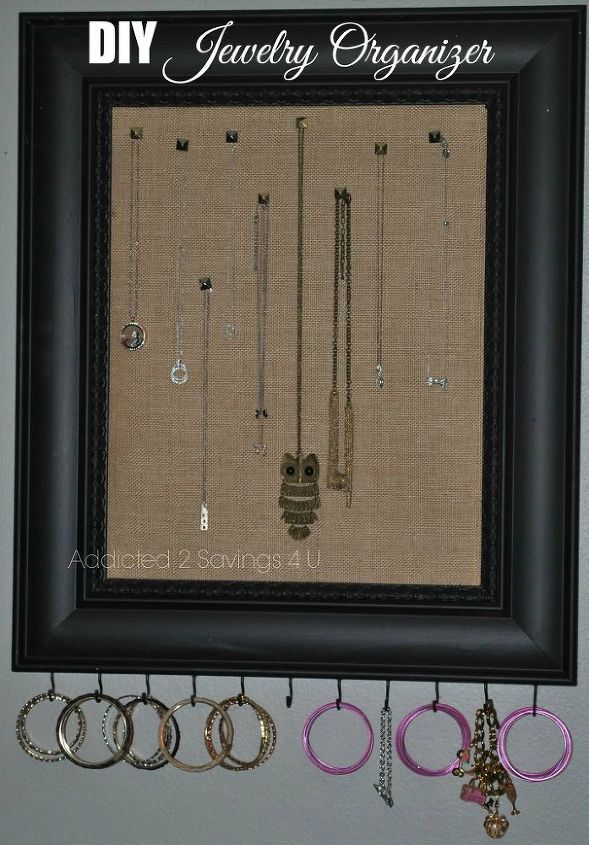 diy jewelry burlap necklace holder from an old mirror, bedroom ideas, crafts, organizing, repurposing upcycling, wall decor