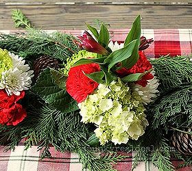 diy christmas flower centerpiece, christmas decorations, crafts, flowers, seasonal holiday decor