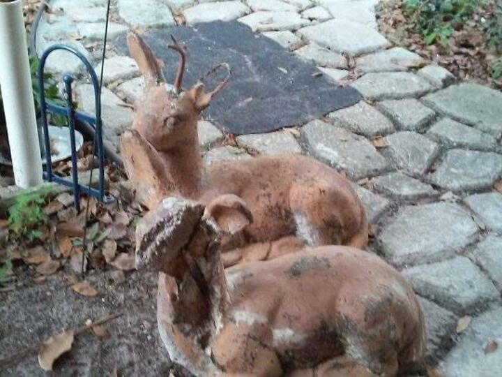 q how to fix an outdoor stone deer, crafts, diy, how to, outdoor living