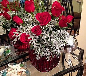 making your cut roses look professional in a vase, flowers, gardening, home decor, My beautiful Christmas arrangement