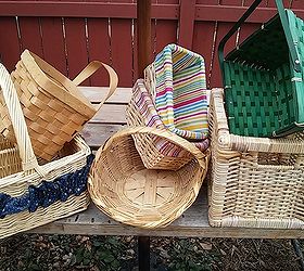 painting mix matched baskets with chalkboard paint, chalkboard paint, crafts, organizing, repurposing upcycling