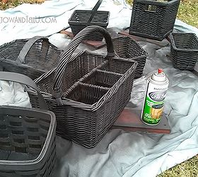 painting mix matched baskets with chalkboard paint, chalkboard paint, crafts, organizing, repurposing upcycling
