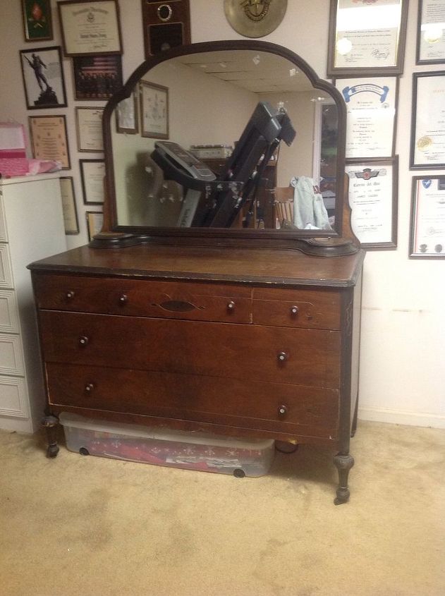 q information about antique vanity, painted furniture, repurposing upcycling, The dresser