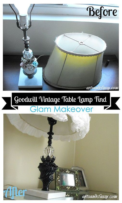 goodwill find diy vintage table lamp makeover, crafts, lighting, painted furniture, repurposing upcycling