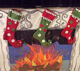 decoupage faux fireplace, christmas decorations, crafts, decoupage, fireplaces mantels, seasonal holiday decor, Finishing touches