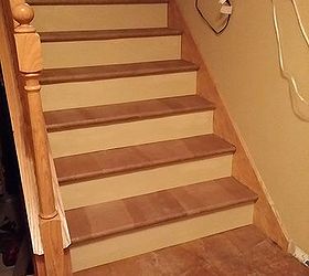 q installing paper bag floor over vinyl, flooring, home improvement, how to, Paper bags on stairs