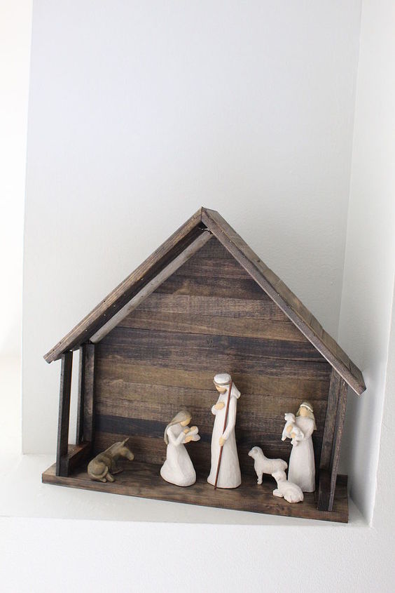 building with paint sticks diy nativity stable, christmas decorations, crafts, repurposing upcycling, seasonal holiday decor, woodworking projects